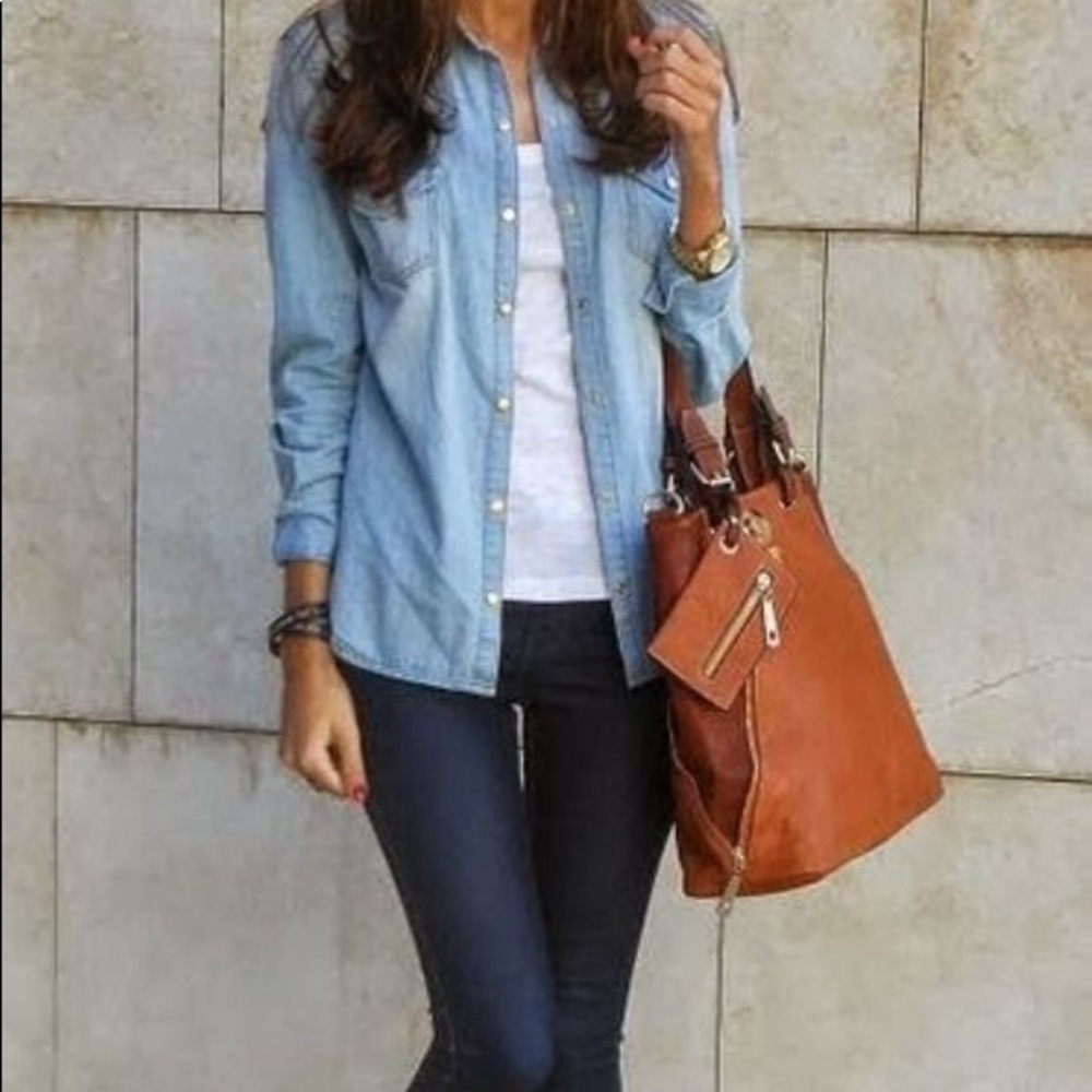 Light Blue Chambray Jean Shirt
